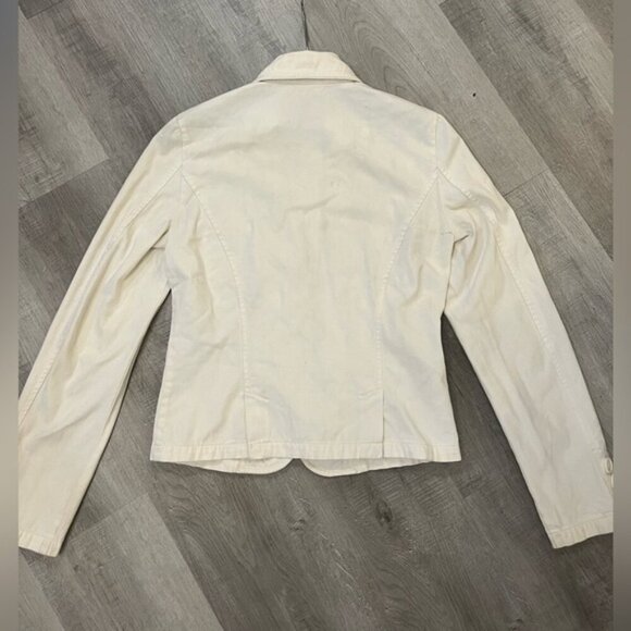 BEDO Y2K White Cropped Cotton Jacket Denim Style Jean Jacket M - Picture 2 of 4